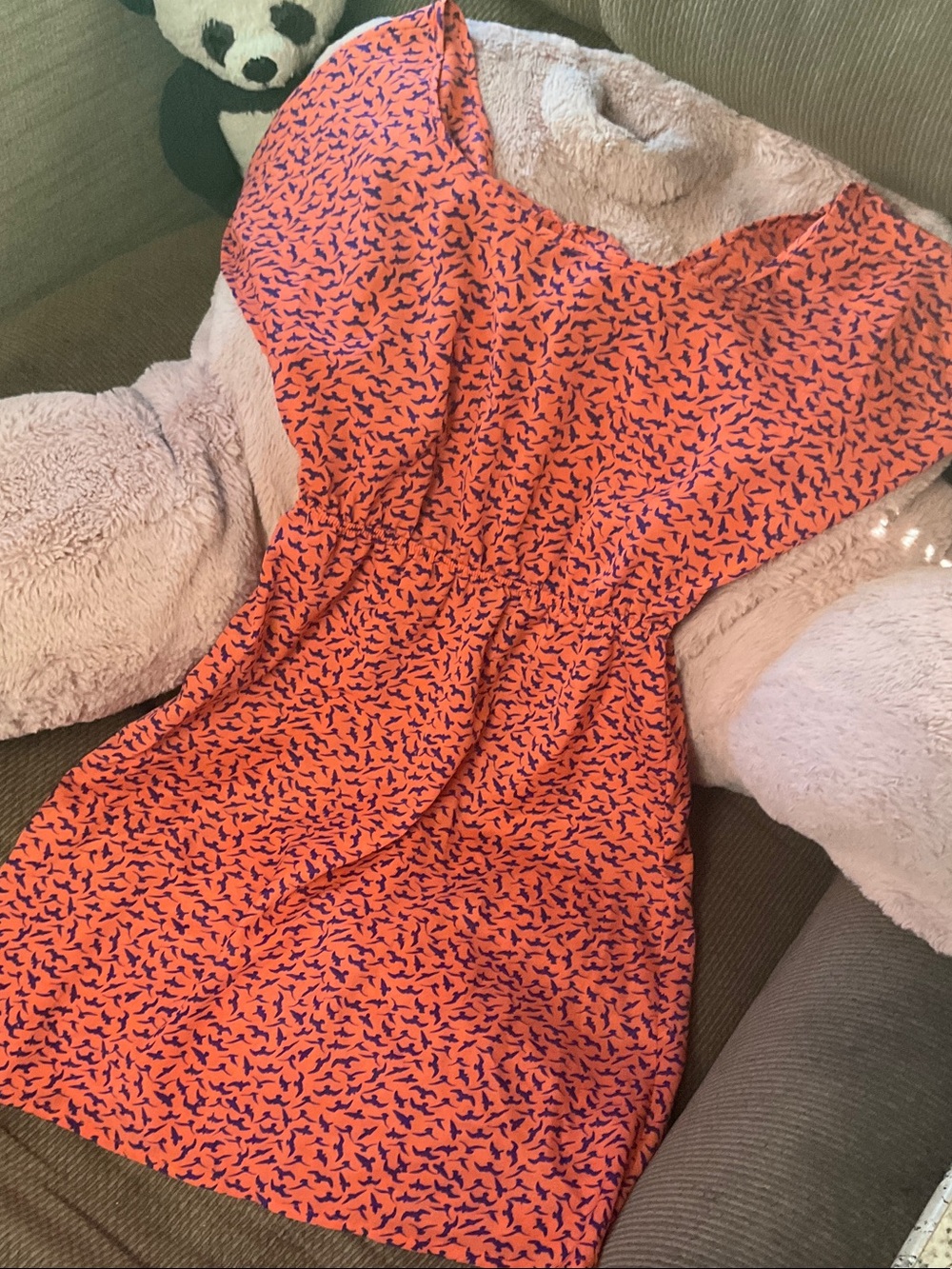 Kiwi Orange and Purple Printed Polyester Top